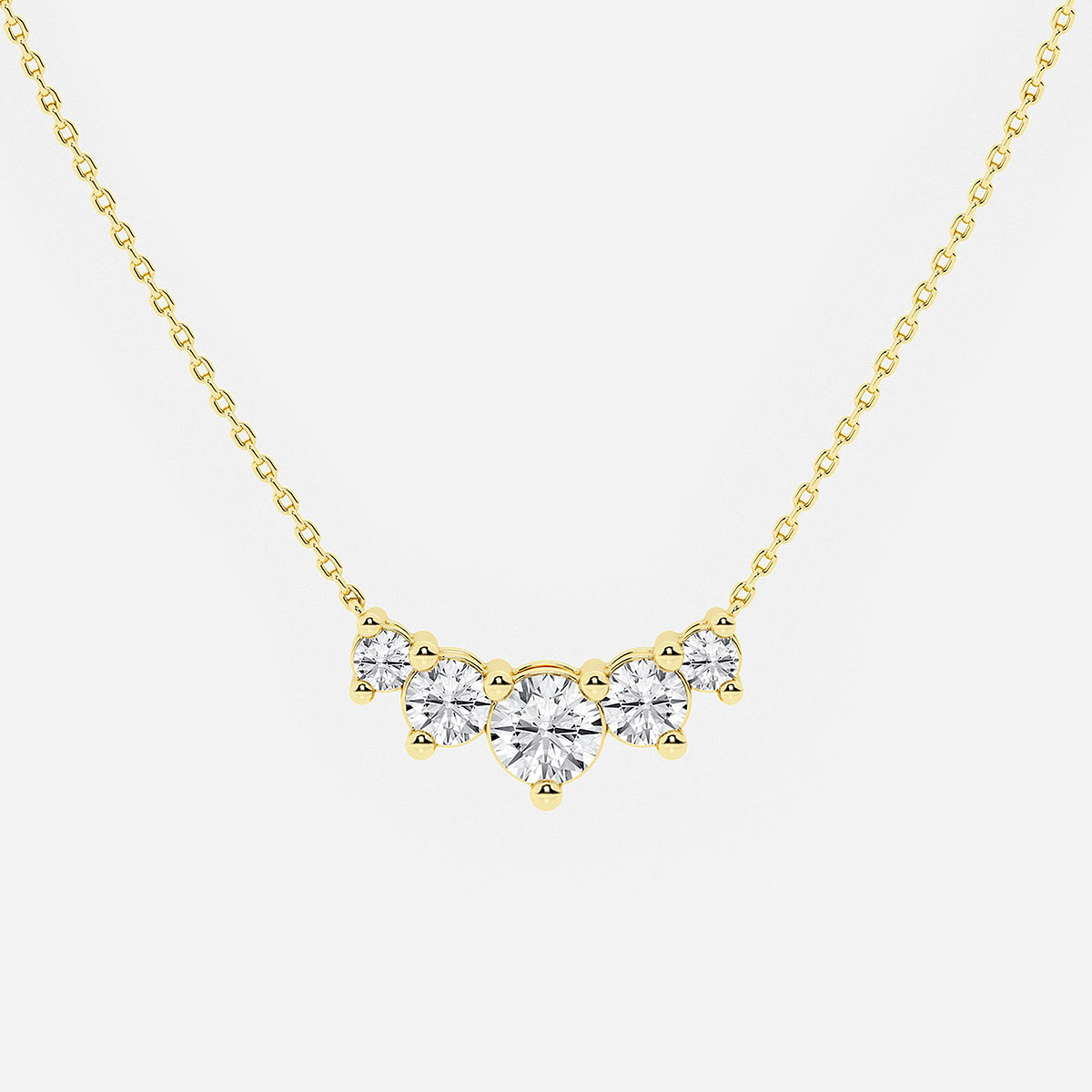 Additional Image 1 for  1 1/2 ctw Round Lab Grown Diamond Five Stone Demi Eternity Necklace